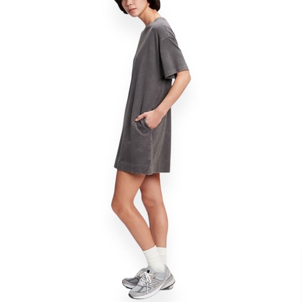 Gap Small Oversized T-Shirt Dress Cotton Pockets Cozy Casual Loungewear Relax S